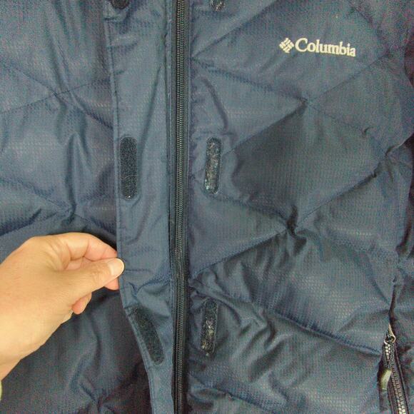 Columbia Puffer Jacket Womens 2X Blue 550 Down Fill Omni Heat Hood - Picture 10 of 13